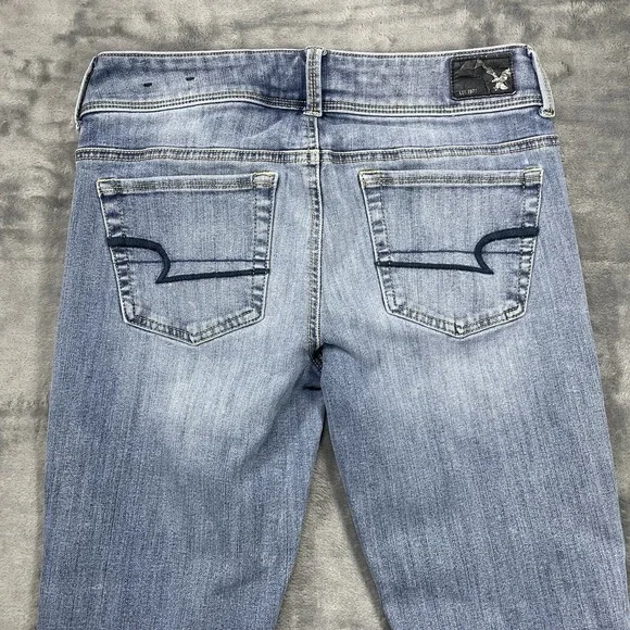 American Eagle Womens Jeans Blue Size 4 Short Kick Boot Denim Light wash - Picture 7 of 10